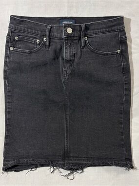 J. Crew Black Denim 27W women’s Skirt with Brass Zip